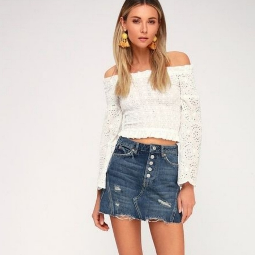 Free people denim skirt